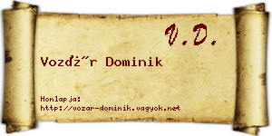 Vozár Dominik névjegykártya